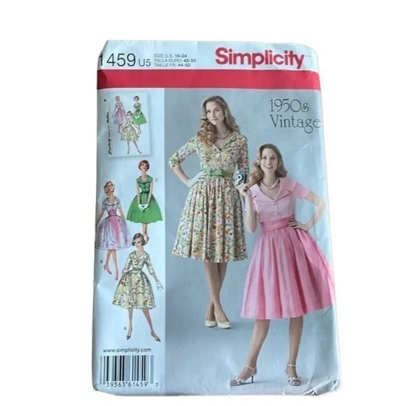 NEW Simplicity Pattern 1950's Vintage Dress US Size 16-24 - Picture 1 of 5
